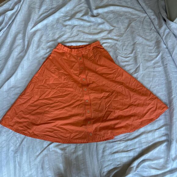 1970s orange midi skirt - Picture 3 of 8